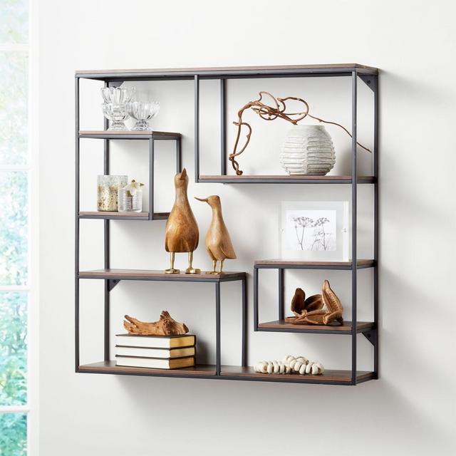 Decker Wood Cube Wall Shelf