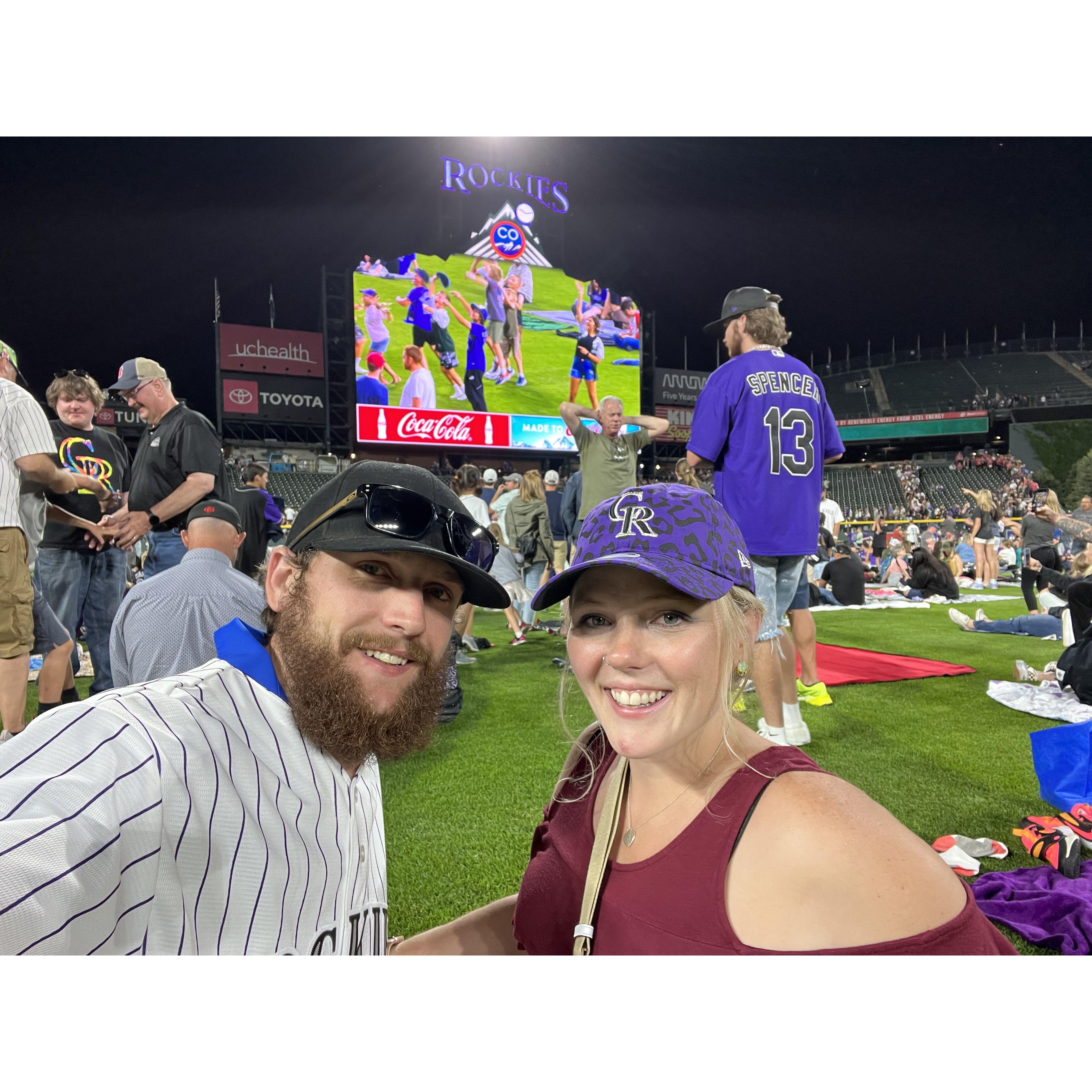 First time on the field for fire works