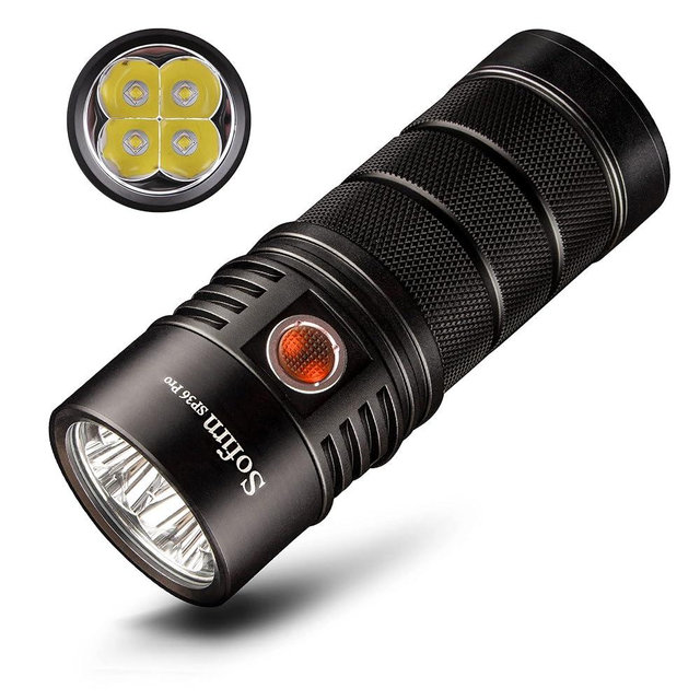 sofirn Flashlight High Lumens, 8000 Lumens Super Bright SP36 Pro Powerful Light USB C Rechargeable with 4*LED 5000K, Anduril 2.0 Programmable UI and Charging Cable（SP36Pro 5000k）