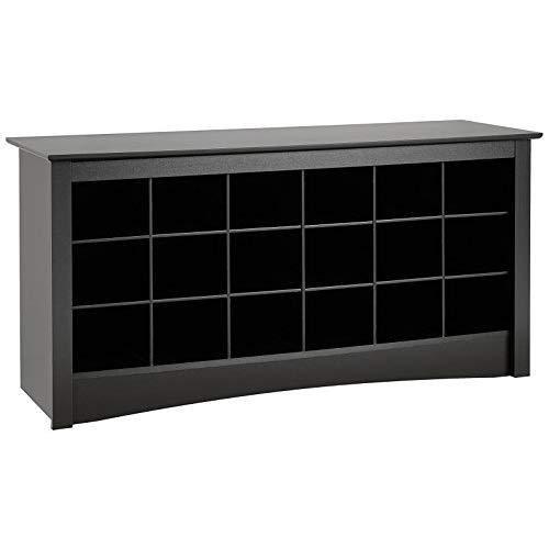 Prepac  Shoe Storage Cubbie Bench, 24" x 48" x 16", Black