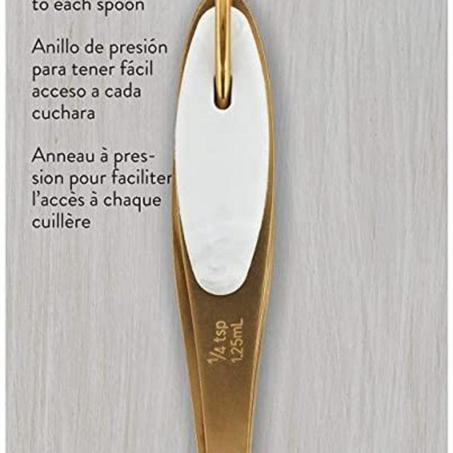 Measuring Spoons W/Silicone Handle 5/Pkg-Gold