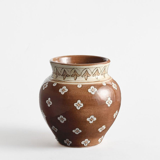 Brown Printed Vase Medium