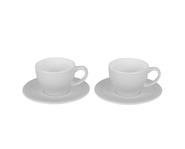 Le Creuset Cappuccino Cups and Saucers, Set of 2