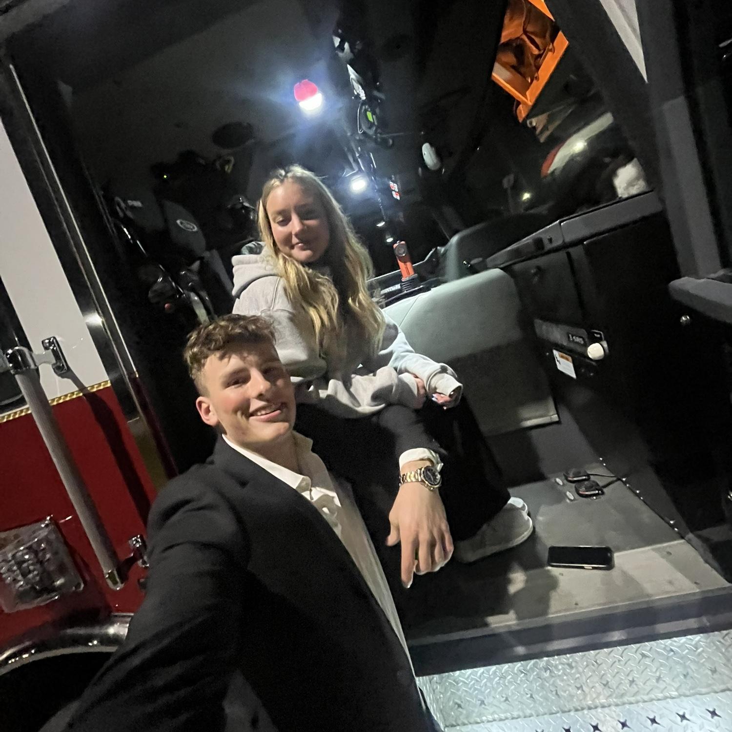 He showed me the fire truck!!