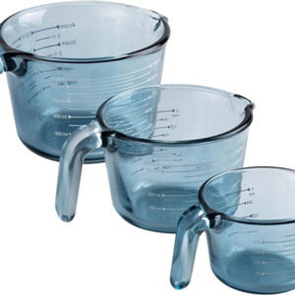 COOK WITH COLOR Glass Measuring Cups - Ideal for Cooking and Baking, Blue
