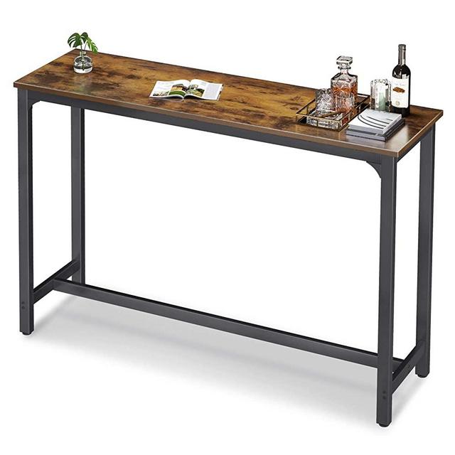 ODK 55" Bar Table, Bar Height Pub Table, Rectangular High Top Kitchen & Dining Tables with Sturdy Legs & Easy-to-Clean Top & 10 Min Quick Assembly, Indoor use, Rustic Brown