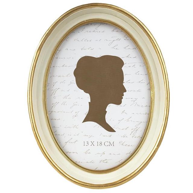 AELS 5x7 Inch Vintage Picture Frame, Elegant Antique Photo Frames with Glass Front, Photo Display, Tabletop Wall Hanging, Gift Ideas, Off-white Oval with Gold Trim