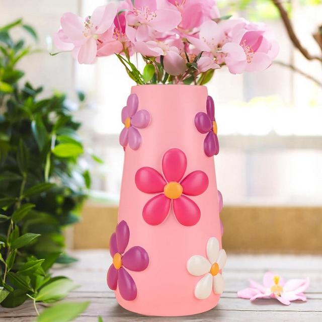 GUGUGO Pastel Flowers Vase, 8-Inch-Tall Rainbow Funky Mushroom Decor, Unique Colorful Decorative Flower Vases for Centerpieces, Eclectic Vases for Flowers, Cute Room Decor Aesthetic(D)