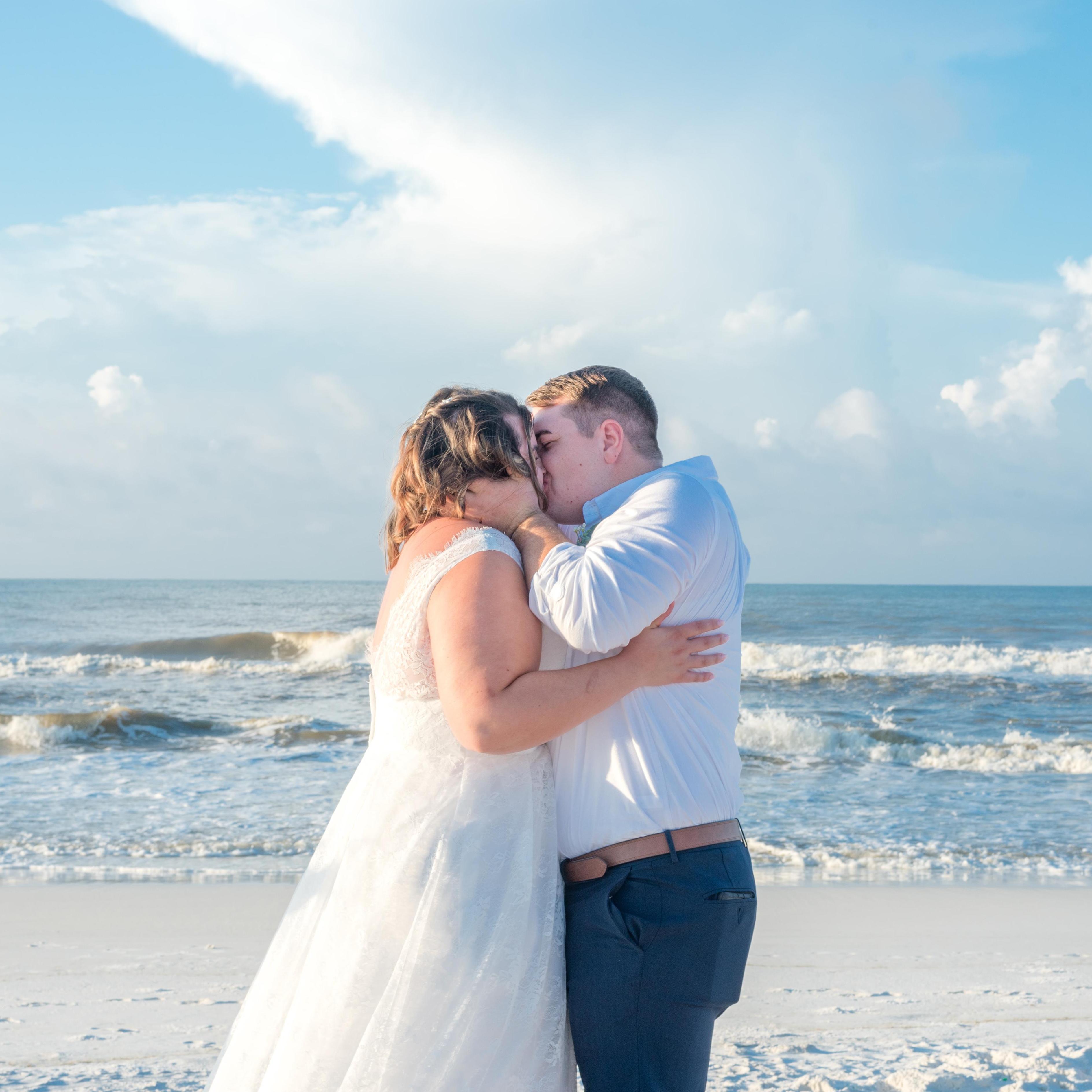 Our first kiss as husband and wife