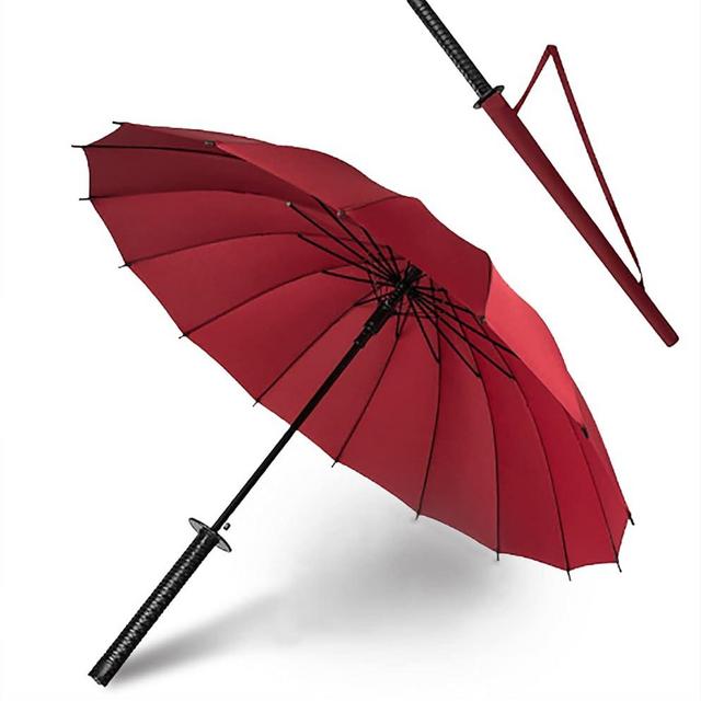 WPOYM Samurai Umbrella Umbrella Creative Semi-Automatic Samurai Umbrella,Windproof Outdoor Umbrella.Sun Protection Umbrella Black.The Best Creative Gift.