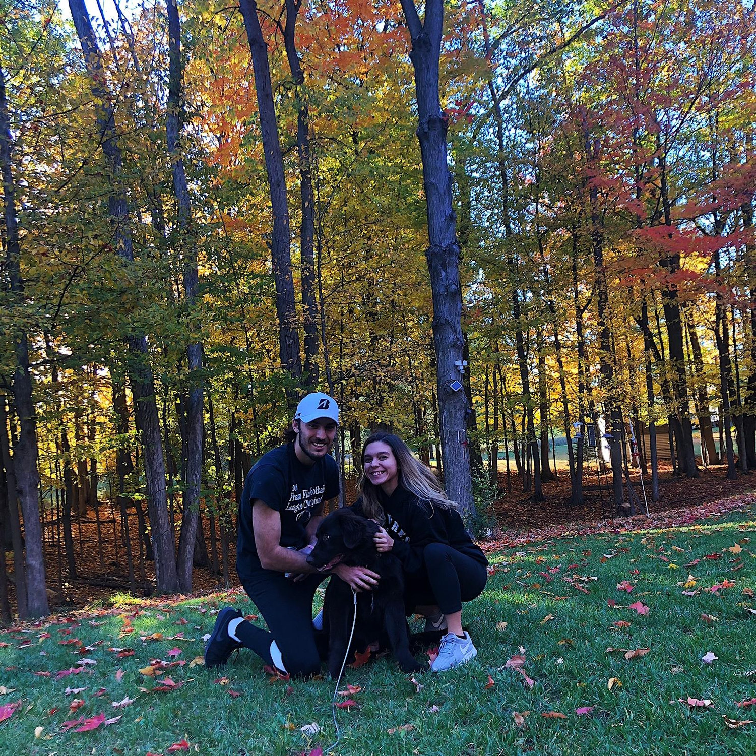 Up north at Diana and Dennis' camper with Nova in October of 2020.