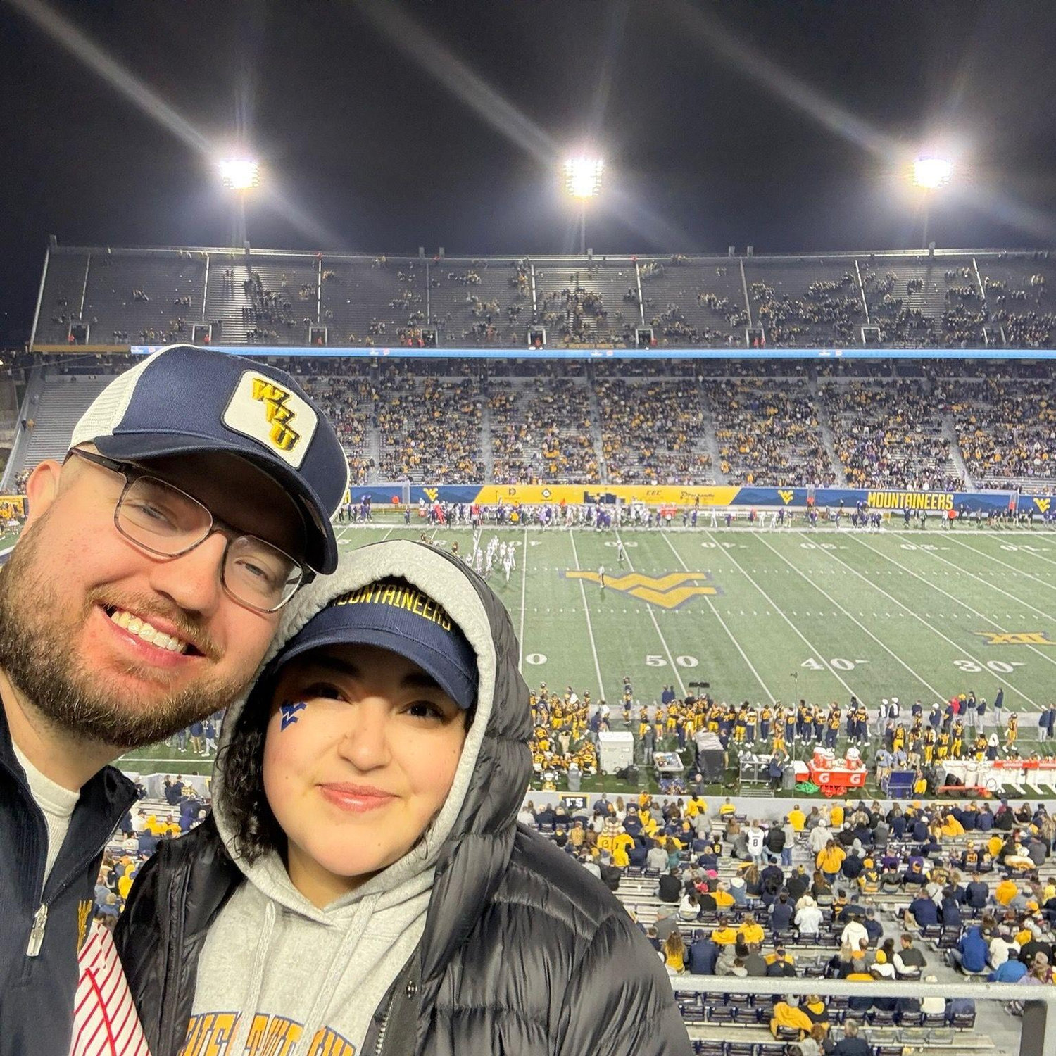 Sofia's first Mountaineers game in Morgan Town!
