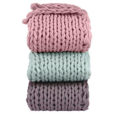 Berkshire Blanket & Home Co.® Sailor's Knot Chunky Knit Throw Blanket in Spa Blue