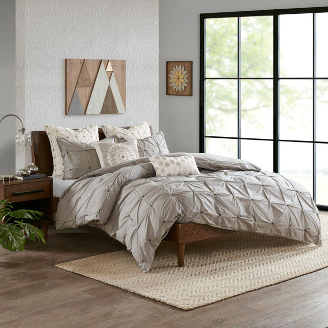 INK+IVY Masie King/California King Duvet Cover Set in Grey