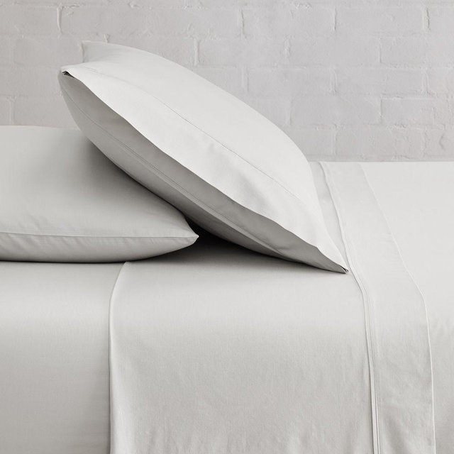 400TC Sateen Wide Hem Sheet Set, King, Mist Gray
