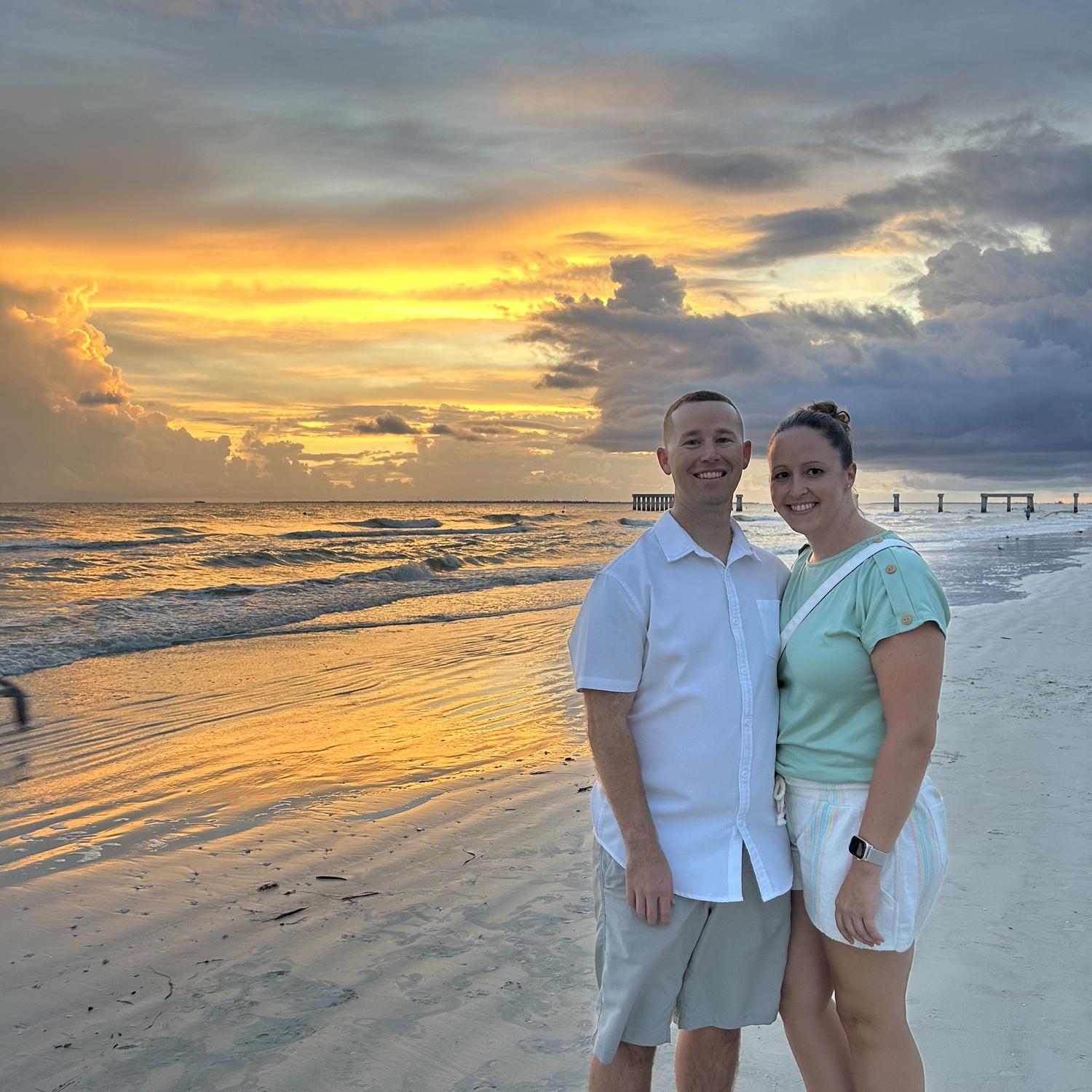 One of our favorite things to do is go to the beach and watch the sunset.
