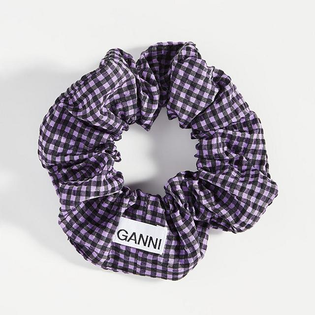 GANNI                                Seersucker Check Scrunchie