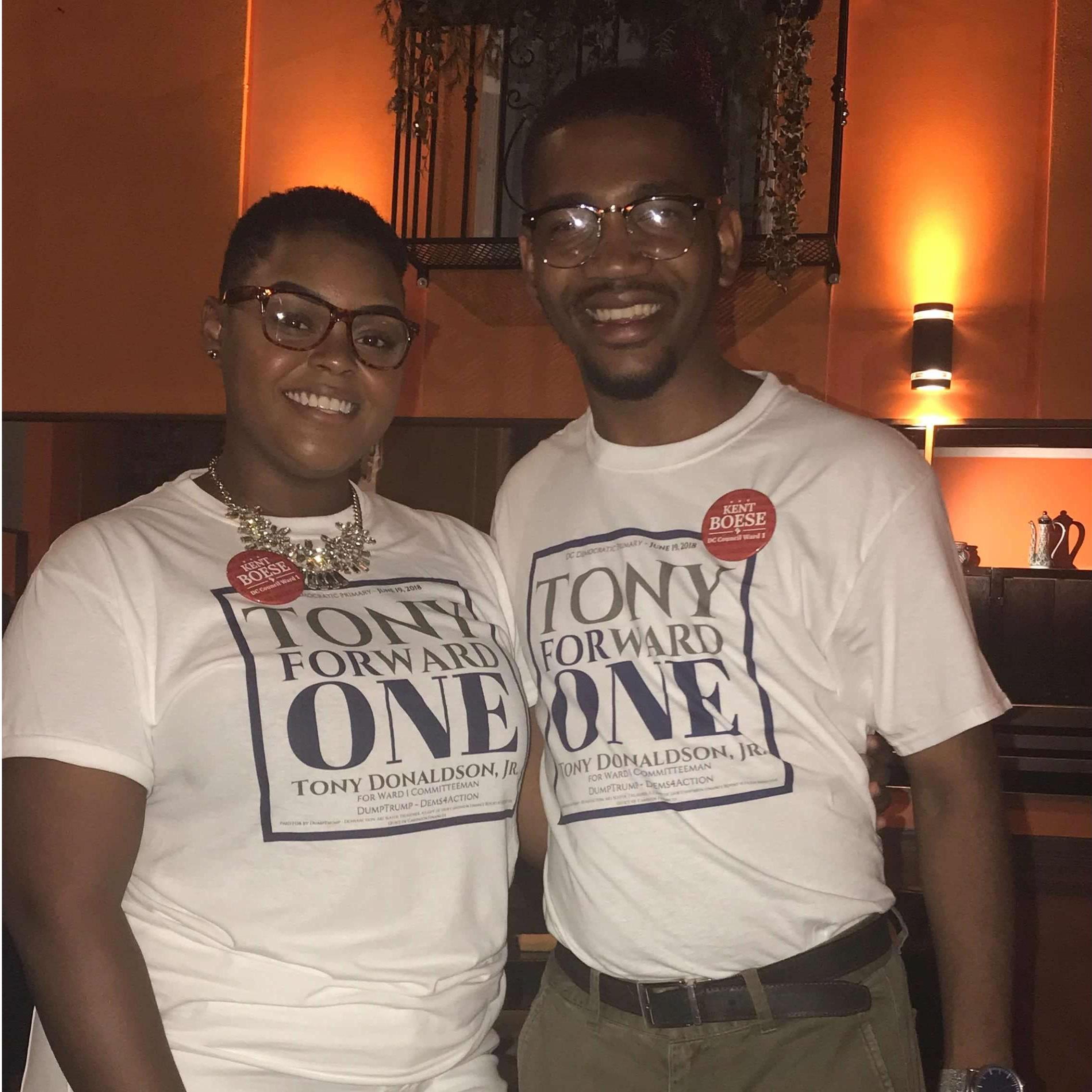June 2018 Tony For Ward One! Tony won his election and became the Ward 1 Committeeman in DC!