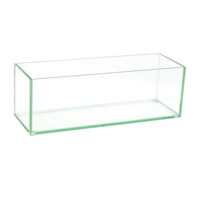 Royal Imports Flower Glass Vase Decorative Centerpiece for Home or Wedding - Oblong Rectangle Shape, 12" Long, 4" Hx4 W Opening, Clear