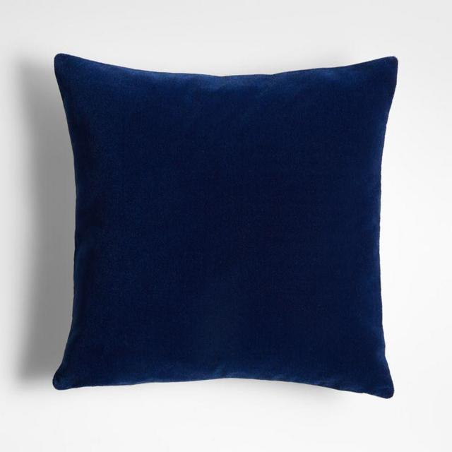 Deep Sea 20" Reversible Faux Mohair Linen Pillow with Feather-Down Insert