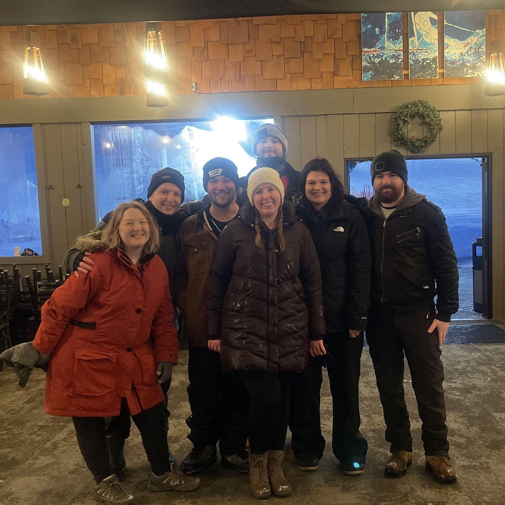 The gang snow tubing at West Mountain - February, 2025