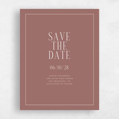Clay Brown Wedding Save the Date - Vence Portrait