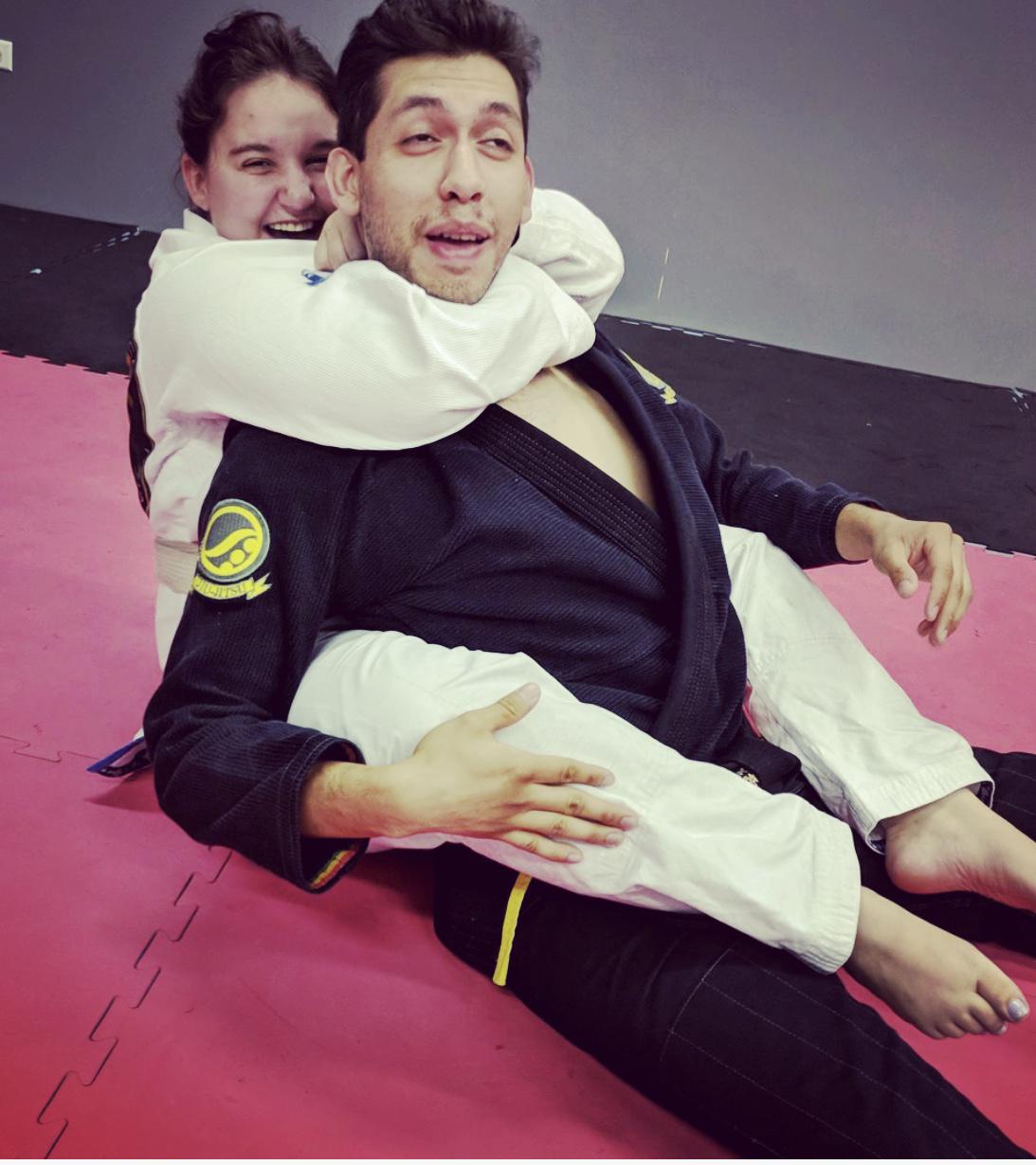Gina's first jiu jitsu lesson