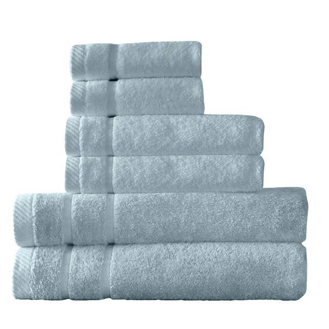 Arm & Hammer 6pc Super Soft Set Bath Towels and Hand Towels with Washcloths Light Blue