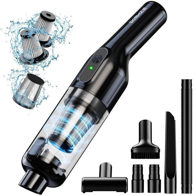 Handheld Vacuum Cordless, Car Vacuum with 16000Pa Powerful Suction, Lightweight at 1.3 lbs, Type-C Charge, Multiple Accessories, Rechargeable Vacuum Cleaners for Home Office Car Pet