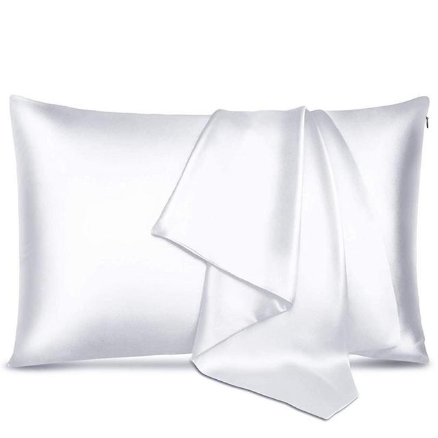 100% Pure Mulberry Silk Pillowcase for Hair & Skin -Allergen Proof Dual Sides 19 Momme 600 Thread Count Silk Bed Pillow Cases with Hidden Zipper,1 Piece King Size