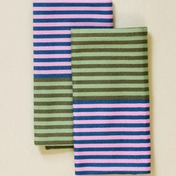 Duo Stripe Napkins - Rosemary