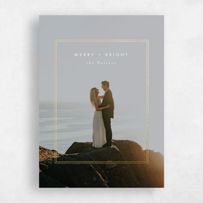 White Holiday Card - Yuletide Portrait Foil