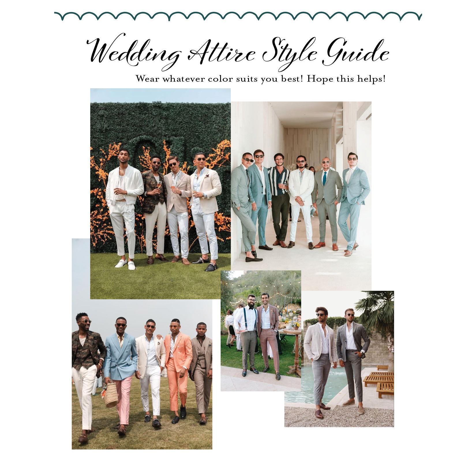 A guy's guide to what to wear. 
Zola has a good guide too. Search -- Cocktail Attire for Men: Dress Code Guide