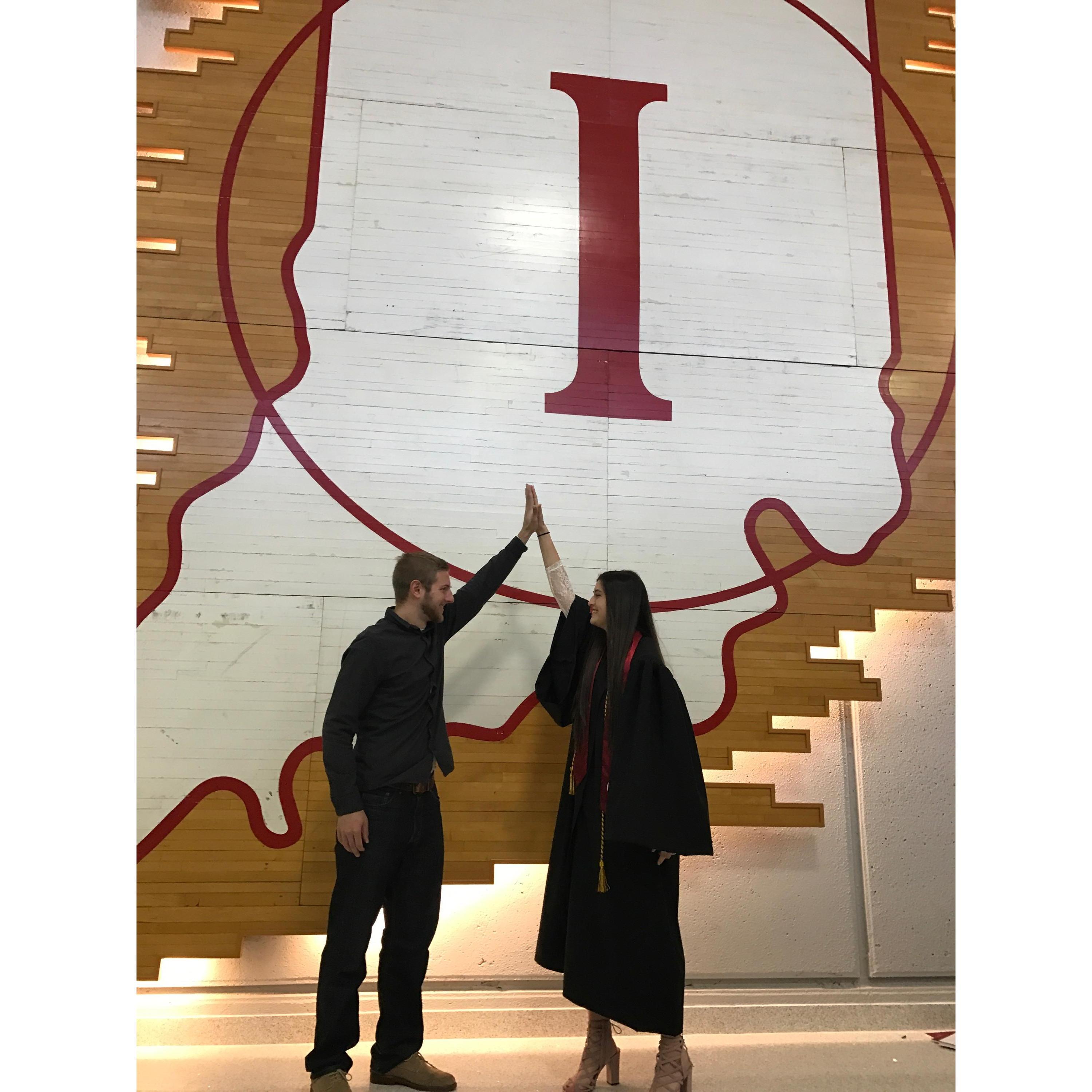 Andrea graduates from IU. Had to get that classic David-Anj shot.