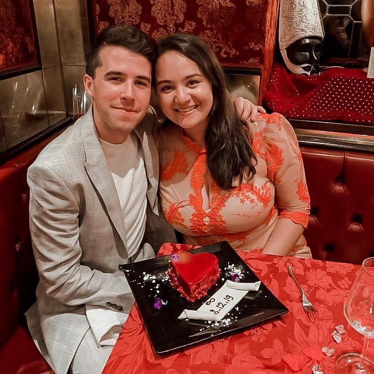 First dinner as an engaged couple at Bistrot de Venise, 2019.