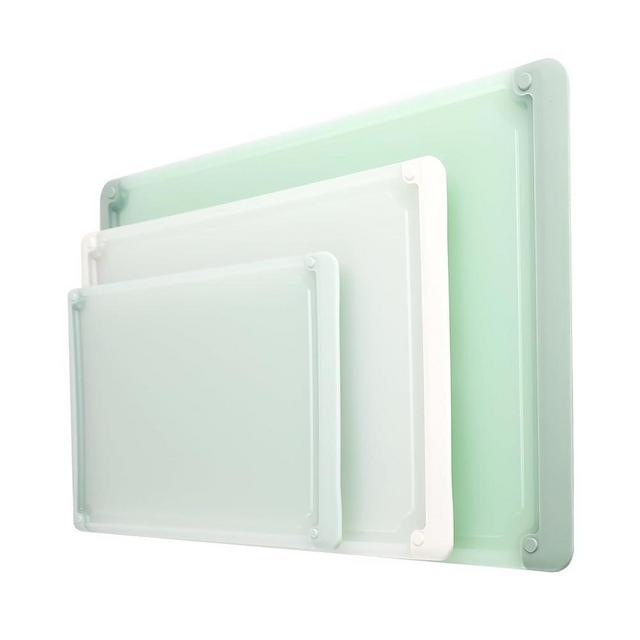 COOK WITH COLOR Extra Large Cutting Board Set, Jumbo-Sized Boards with Rubber Border for Enhanced Cooking Experience, 3-Piece, Mint