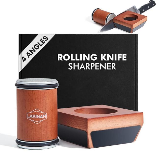 Knife Sharpener, Rolling Knife Sharpener Kit With Magnetic Holder, Kitchen Knife Sharpeners With Diamond Disks, Knife Sharpening Kit With 15, 18, 20 & 22 Degrees, Knife Sharpeners for Kitchen Knives