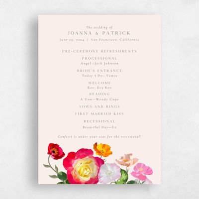 Linen, Beige Wedding Program - Leora