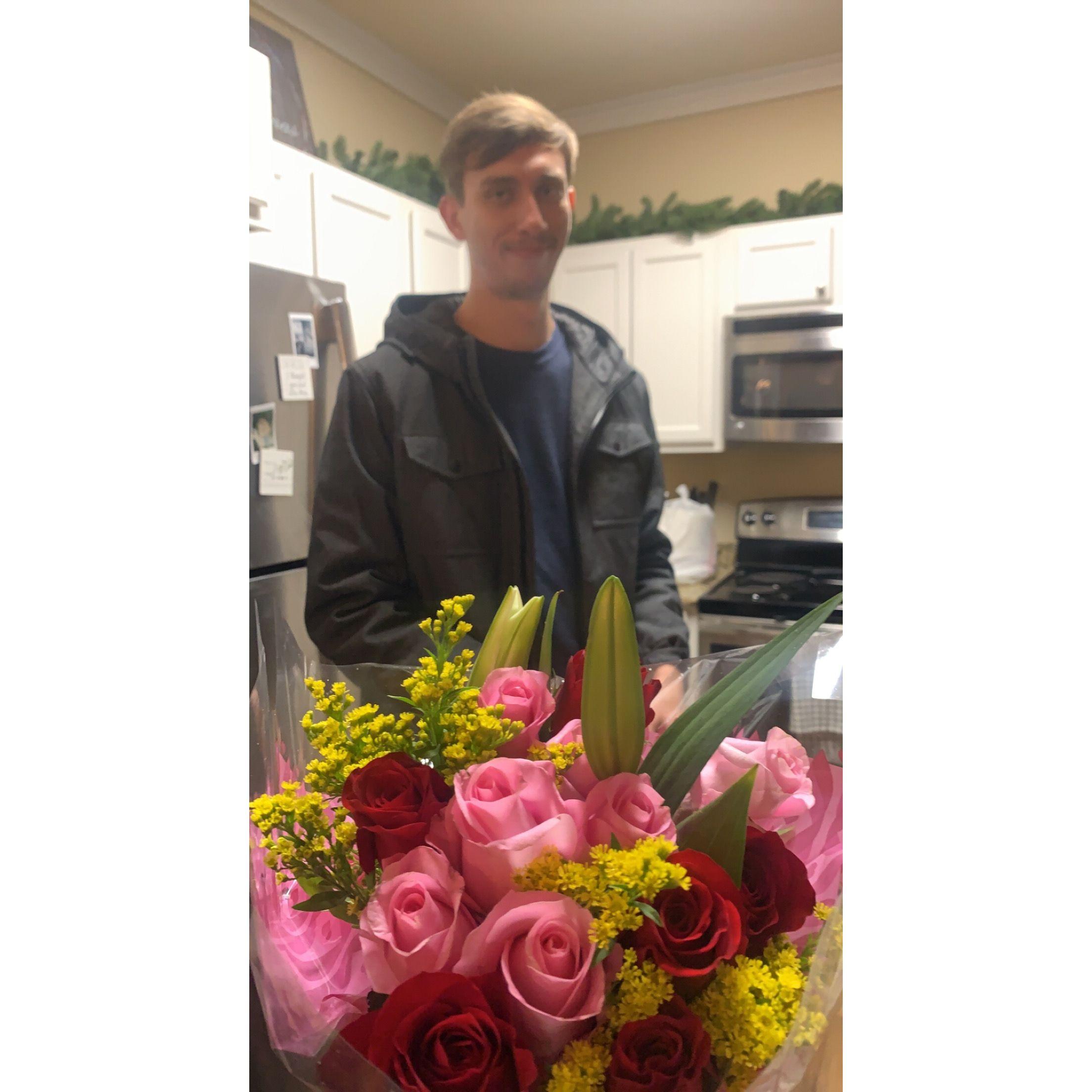 February 2023- Early Valentines day because he was leaving for the road again