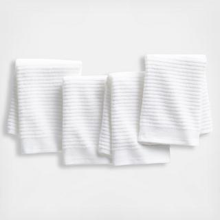 Ribbed Bar Mop Organic Cotton Dishcloths, Set of 4