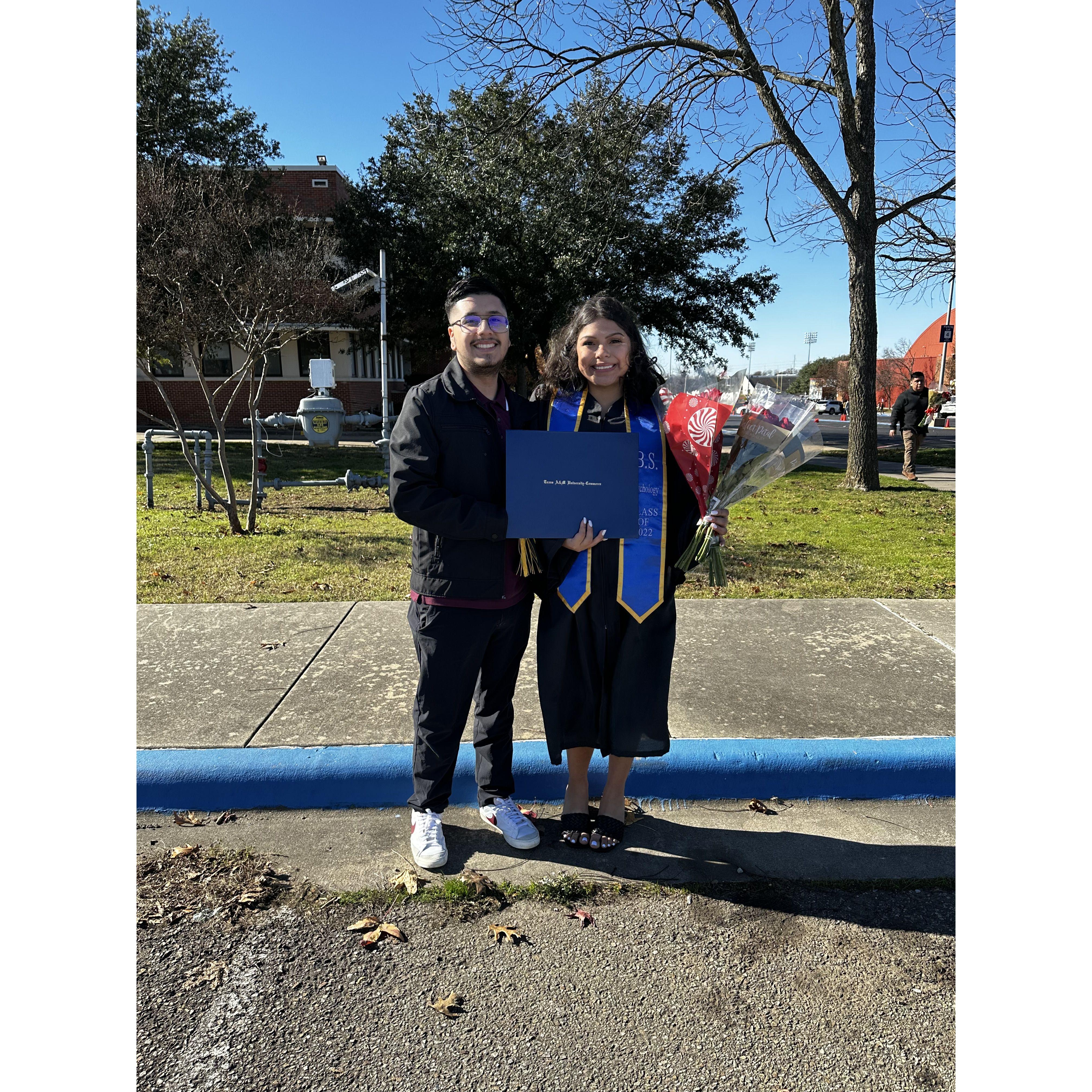 Graduating with my B.S. in Psychology.