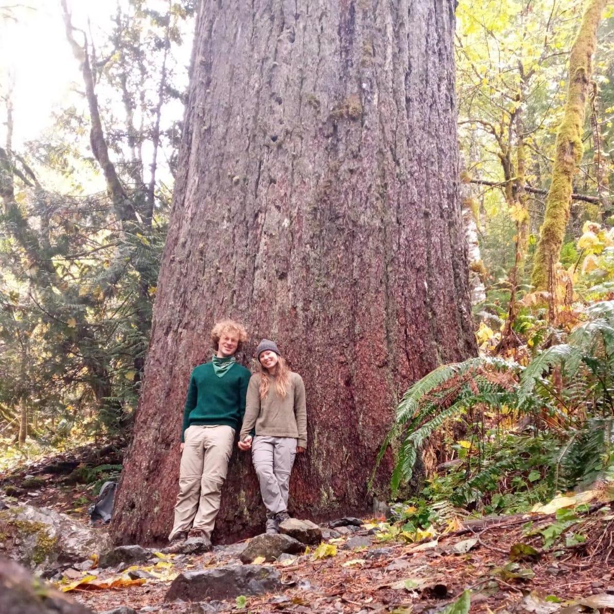 Our first hike as a couple, with an EXCELLENT big hemlock tree!