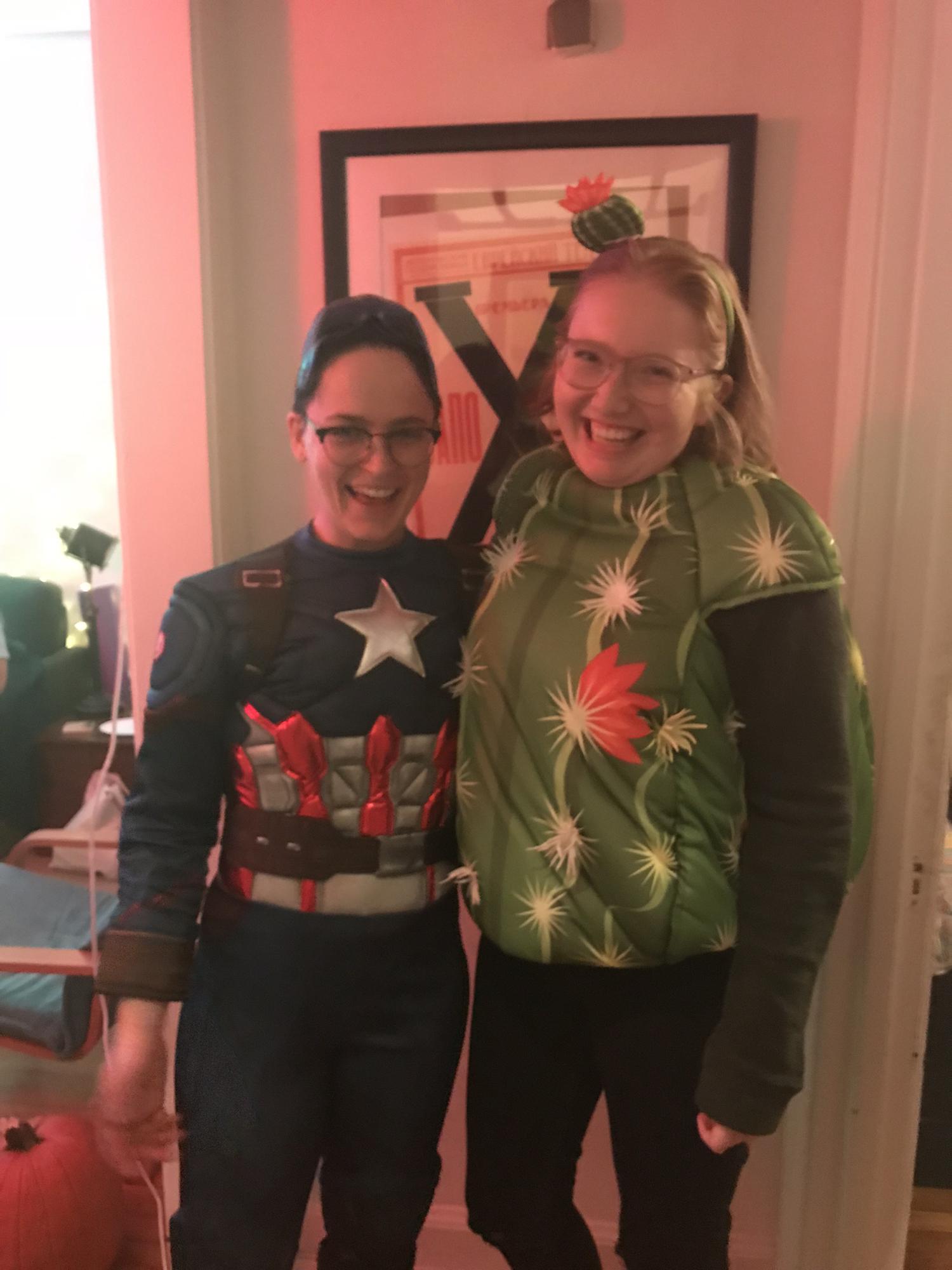 A Halloween party at our friend Allison's house - we did a couple's costume as Captain America and his sidekick, a cactus