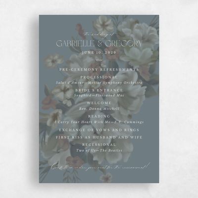 Teal, Blue Wedding Program - Canopy