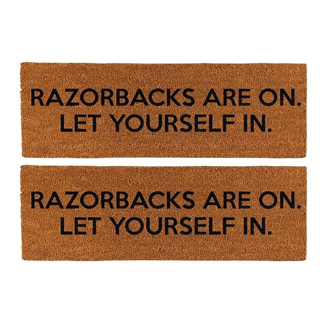 Needzo Razorbacks Welcome Door Mat, Sports Fans Coir Durable Natural Fiber Mat, 30" L x 10" W (Pack of 2)