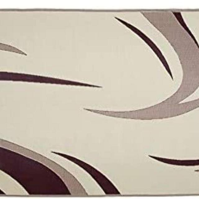 Stylish Camping SD8185 8-Feet x 18-Feet Graphic Swish Outdoor RV Reversible Patio Mat, Burgundy/Tan