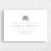 White Wedding Invitation - Floris Landscape