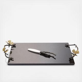 Butterfly Ginkgo Cheese Board with Knife