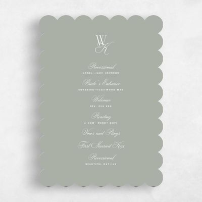 Pale Sage, Green Wedding Program - Lux