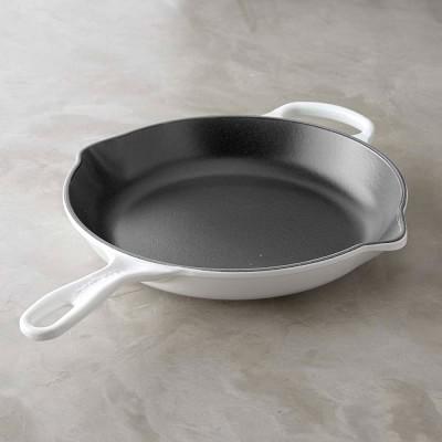 Le Creuset Signature Enameled Cast Iron Skillet Fry Pan in white